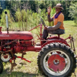 Jenise on Tractor